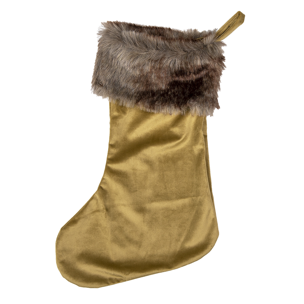 Clayre & Eef   | Kerstsok Decoratie Kerstsok Bruin 30x1x45 cm | 64956