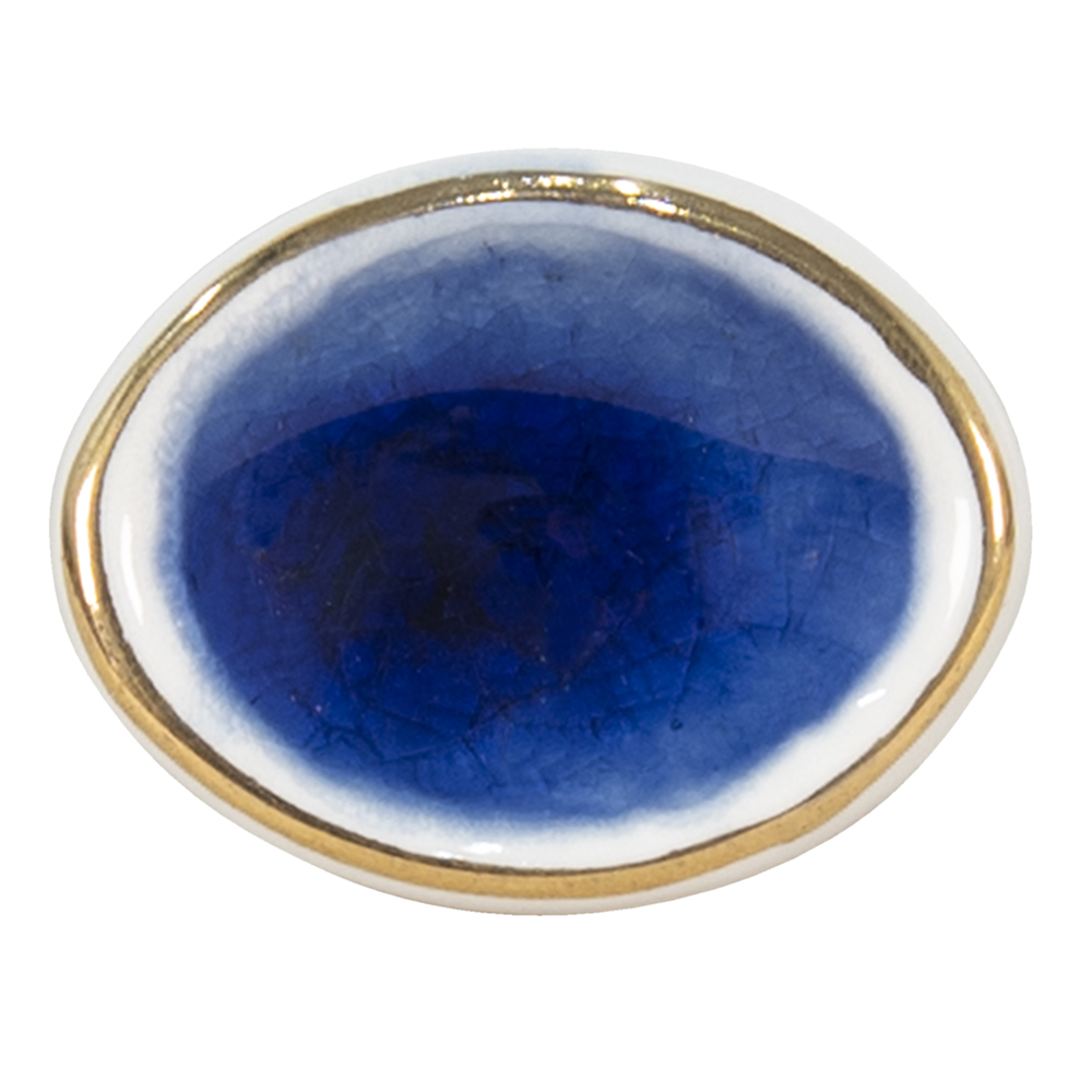 Clayre & Eef   | Deurknop Blauw 4x4x7 cm | 65050