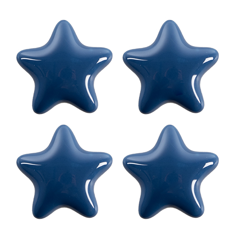 Clayre & Eef   | Deurknop set van 4 Blauw ø 4x3/6 cm | 65297