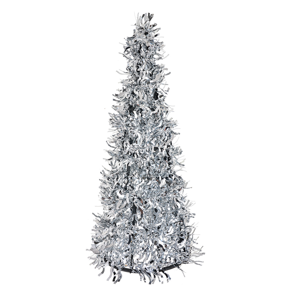 Clayre & Eef   | Kerstdecoratie Kerstboom Zilverkleurig ø 18x46 cm | 65537L