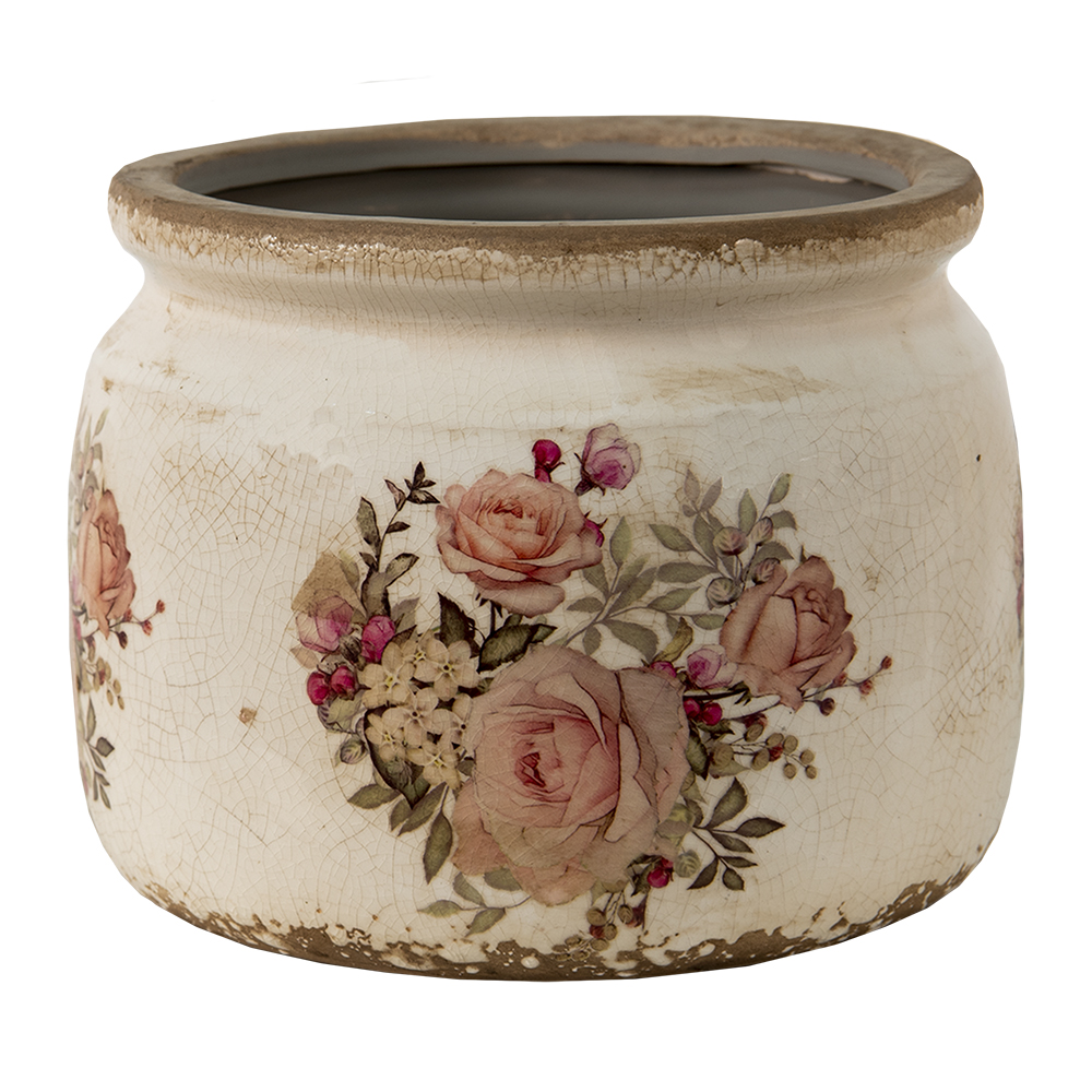 Clayre & Eef   | Bloempot Binnen Roze, Beige ø 15x13 cm | 6CE1419M