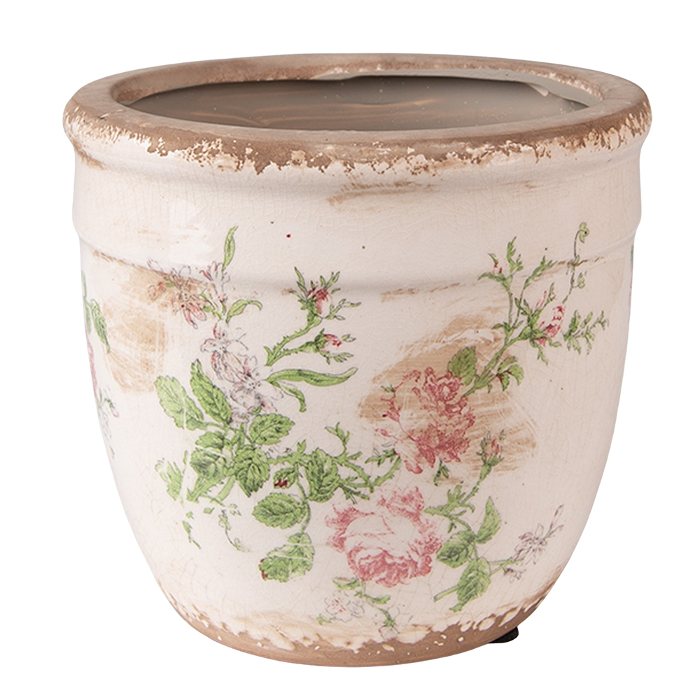 Clayre & Eef   | Bloempot Binnen Roze Beige ø 15x14 cm | 6CE1541M