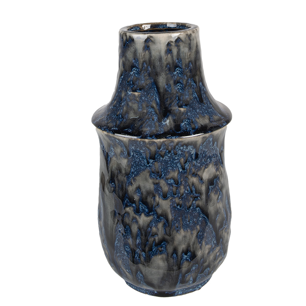 Clayre & Eef   | Decoratie Vaas Blauw ø 13x25 cm | 6CE1571M