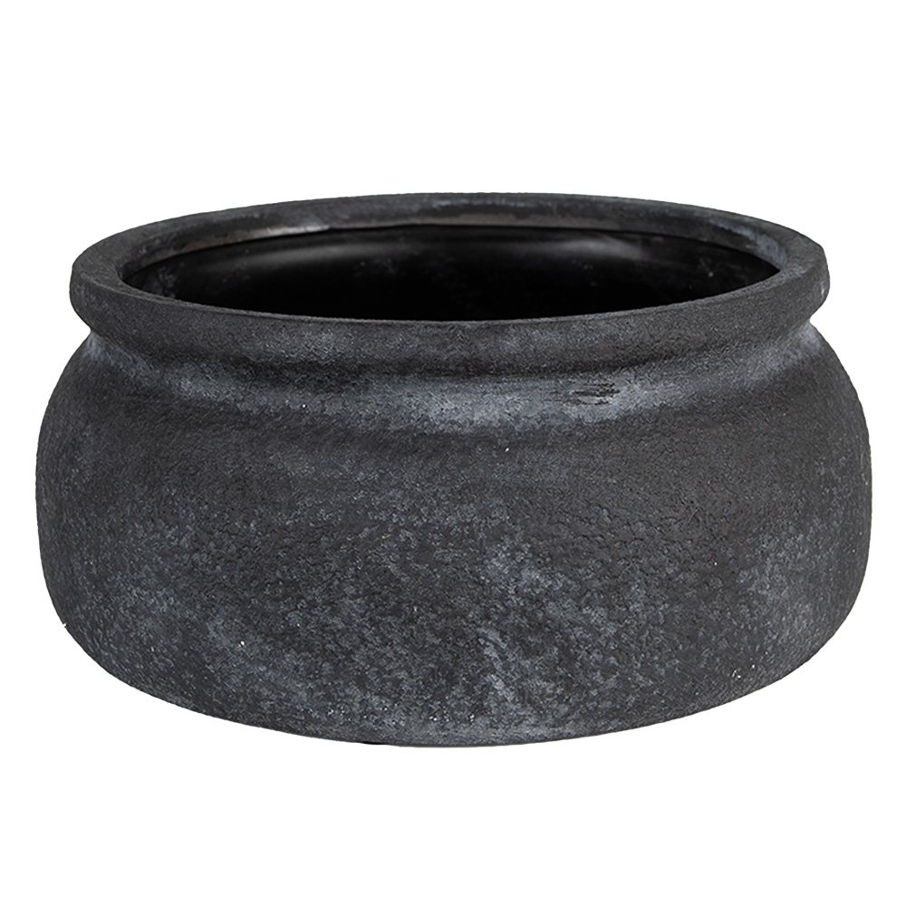 Clayre & Eef   | Bloempot Binnen Grijs ø 20x8 cm | 6CE1586M