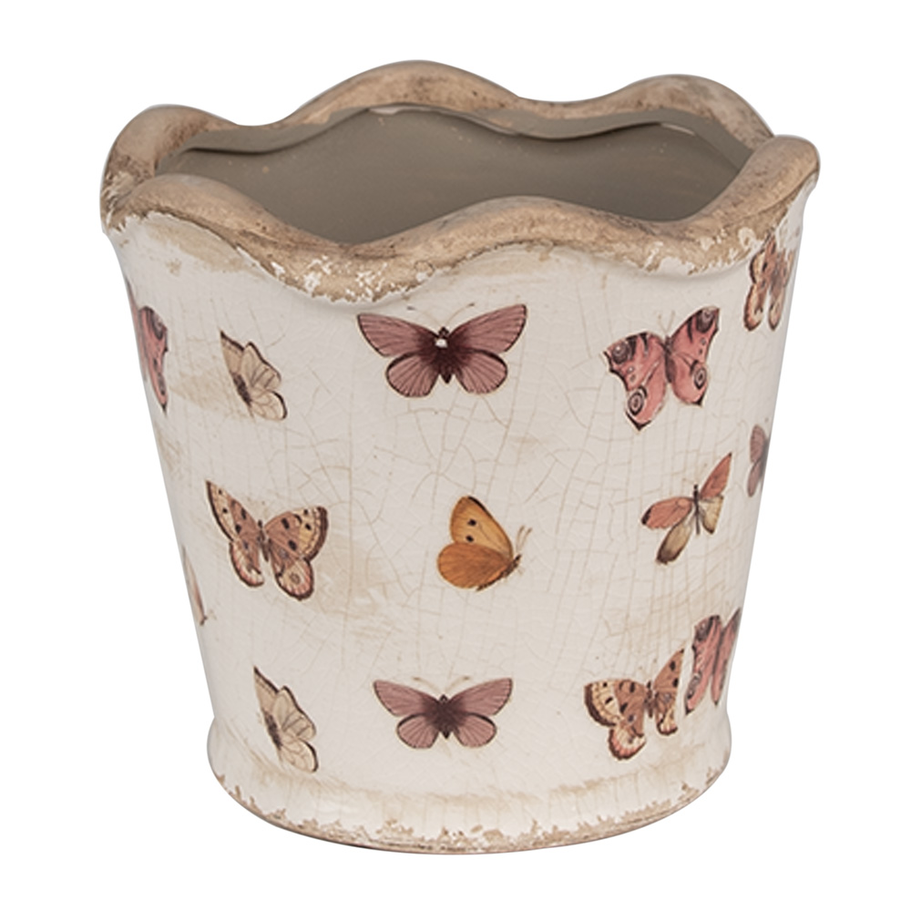 Clayre & Eef   | Bloempot Binnen Beige ø 13x12 cm | 6CE1664S