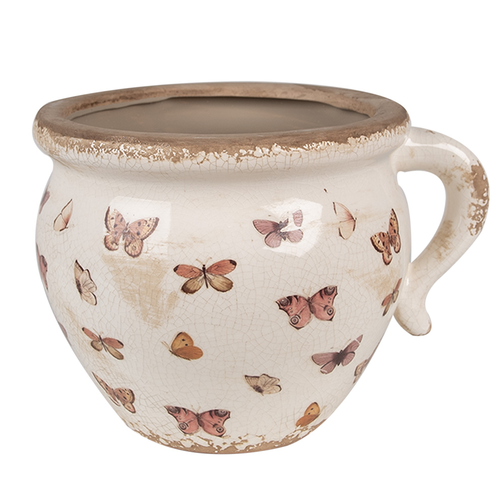 Clayre & Eef   | Bloempot Binnen Beige 20x17x15 cm | 6CE1665L