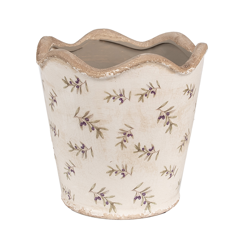 Clayre & Eef   | Bloempot Binnen Beige ø 19x18 cm | 6CE1672L