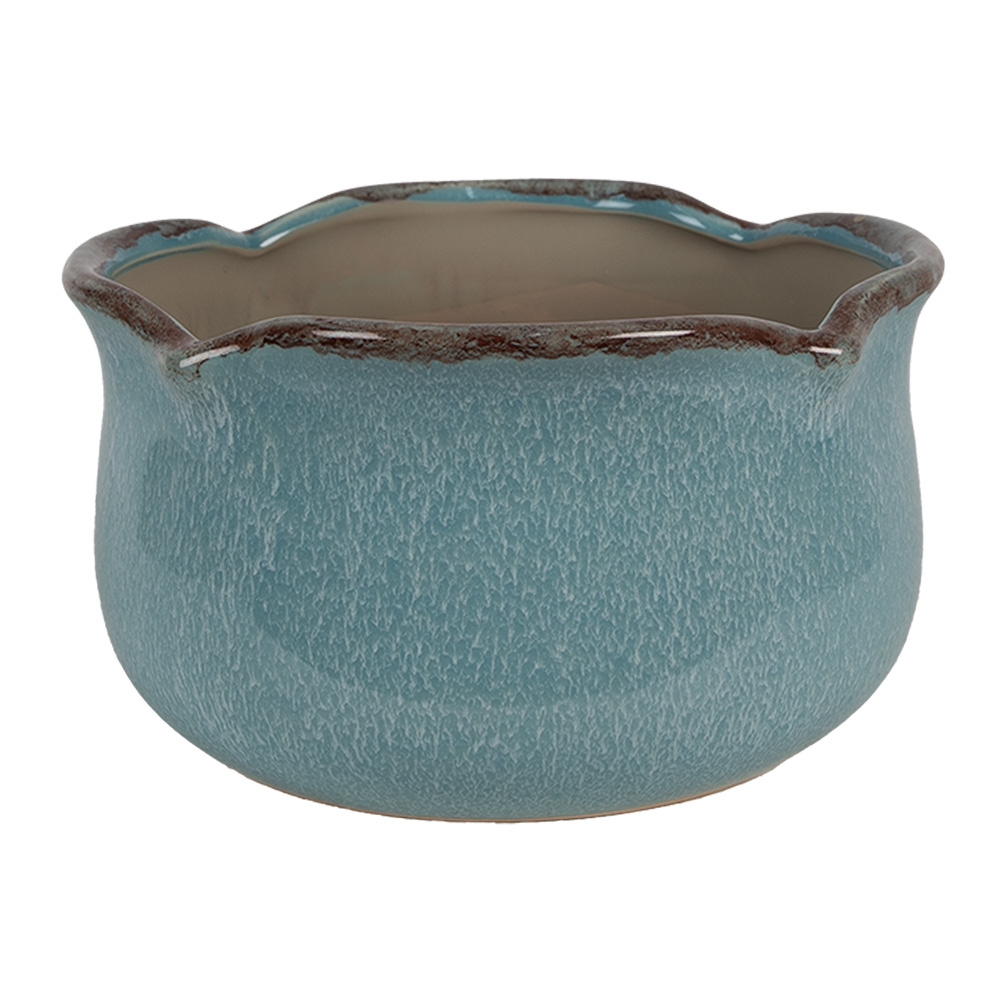 Clayre & Eef   | Bloempot Binnen Blauw ø 15x9 cm | 6CE1717BL