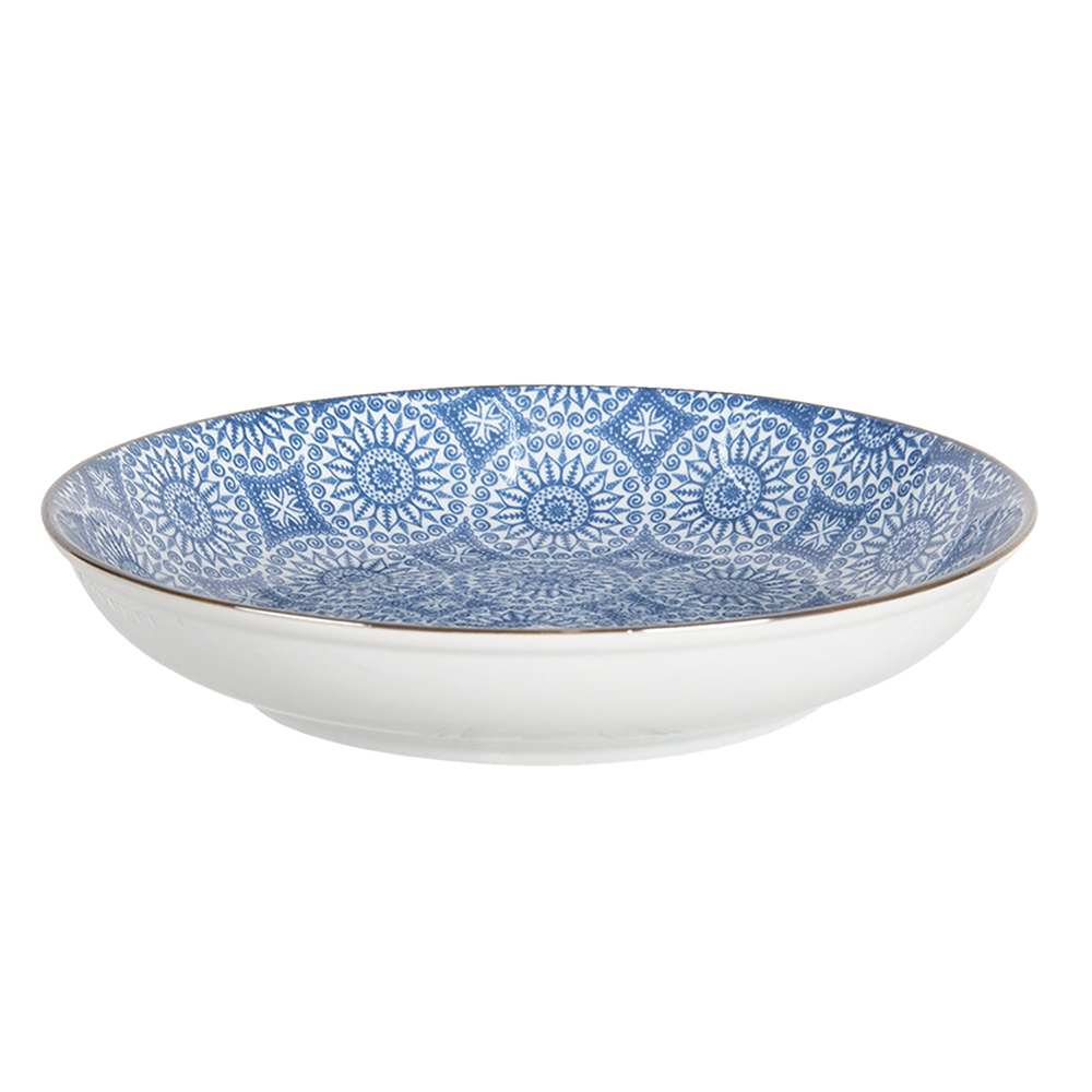 Clayre & Eef   | Soepbord Blauw ø 20x4 cm / 450 ml | 6CEBO0044