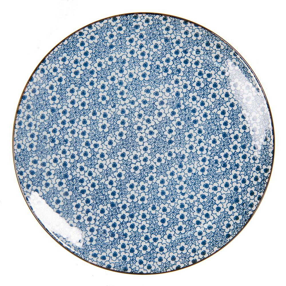 Clayre & Eef   | Servies Ontbijtbord Blauw ø 21x1 cm | 6CEDP0046