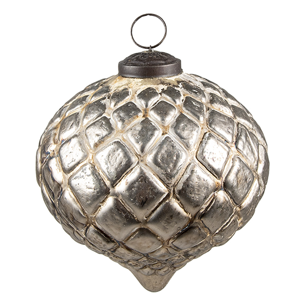 Clayre & Eef   | Kerstbal Beige 7x7x7 cm | 6GL3851