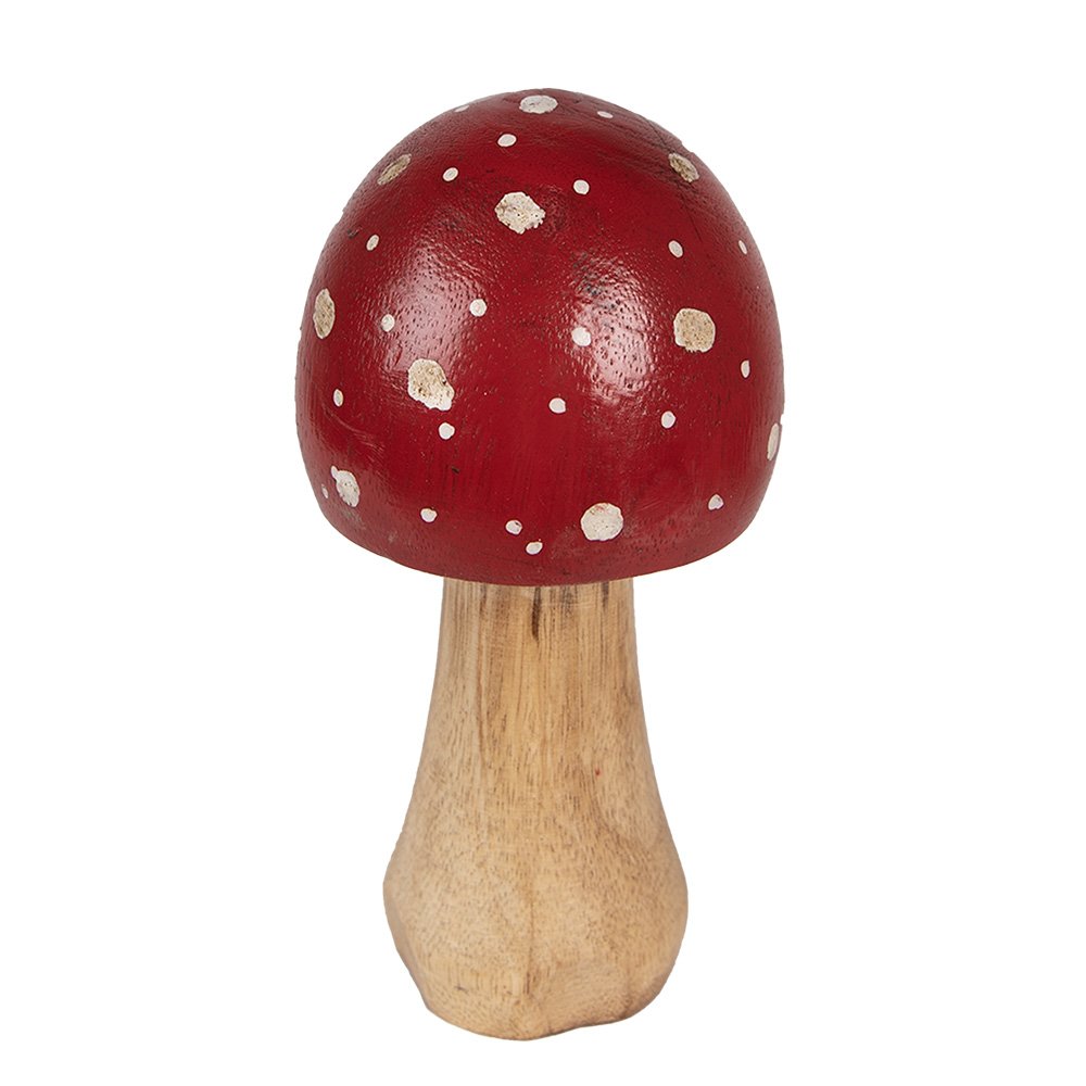 Clayre & Eef   | Decoratie Paddenstoel Rood Bruin ø 6x13 cm | 6H2309M