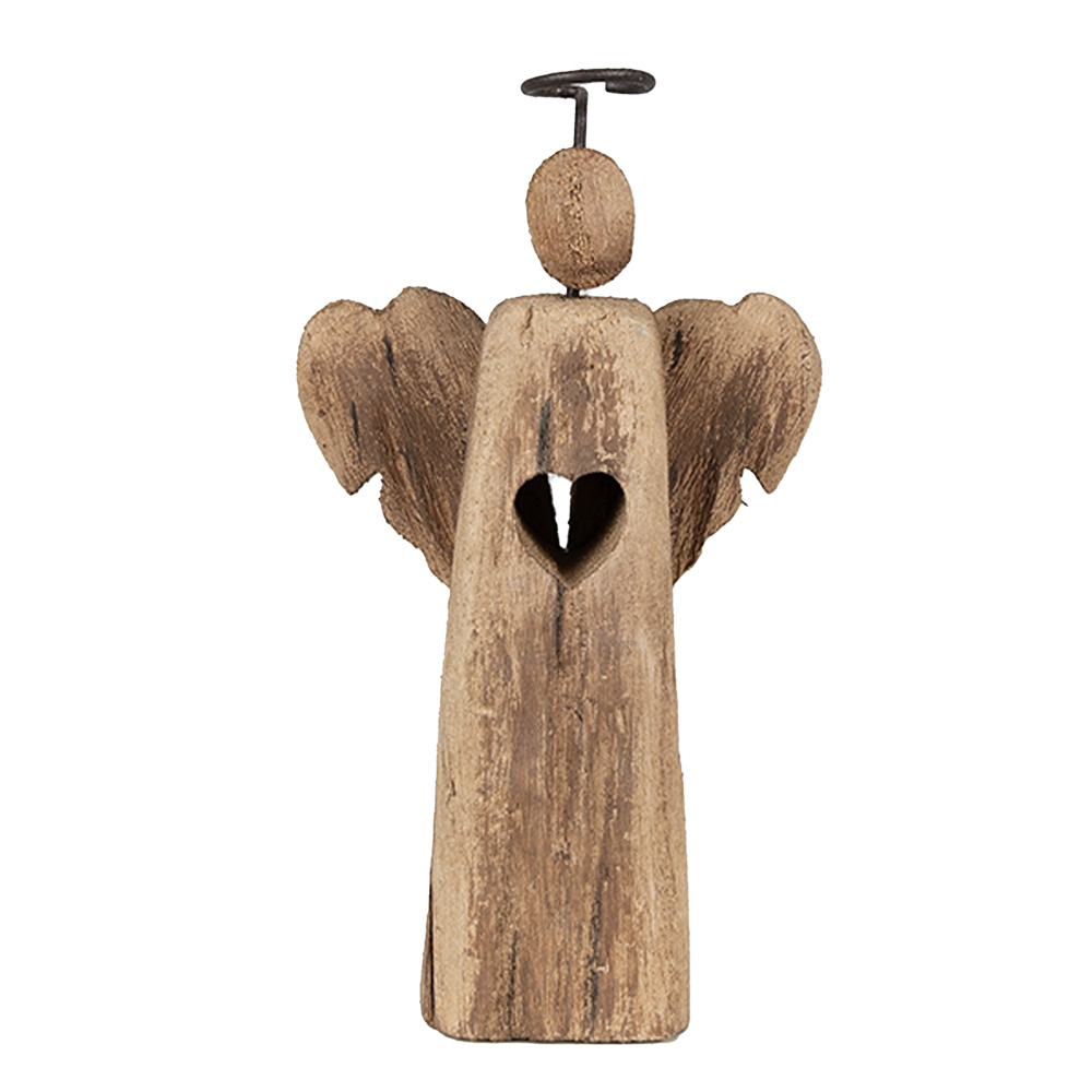 Clayre & Eef   | Kerstdecoratie Engel Bruin 13x5x22 cm | 6H2342