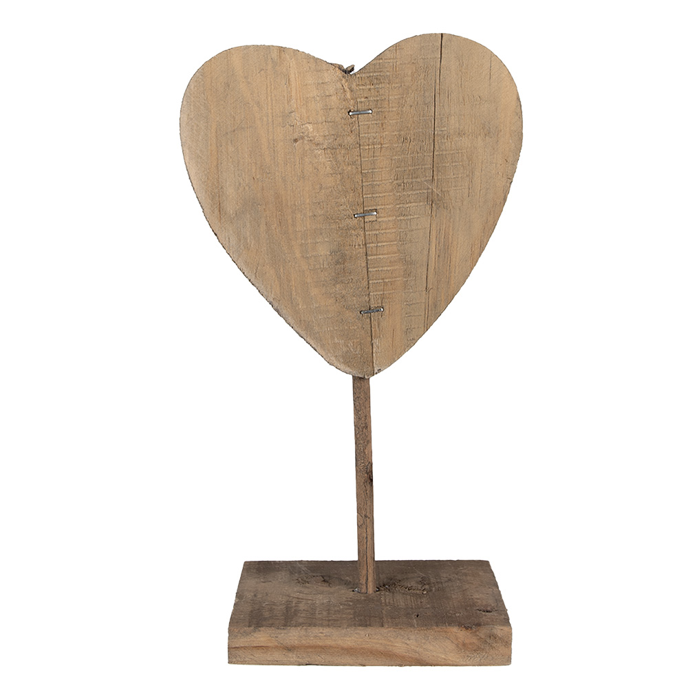 Clayre & Eef   | Decoratie Hart Bruin 15x8x27 cm | 6H2377