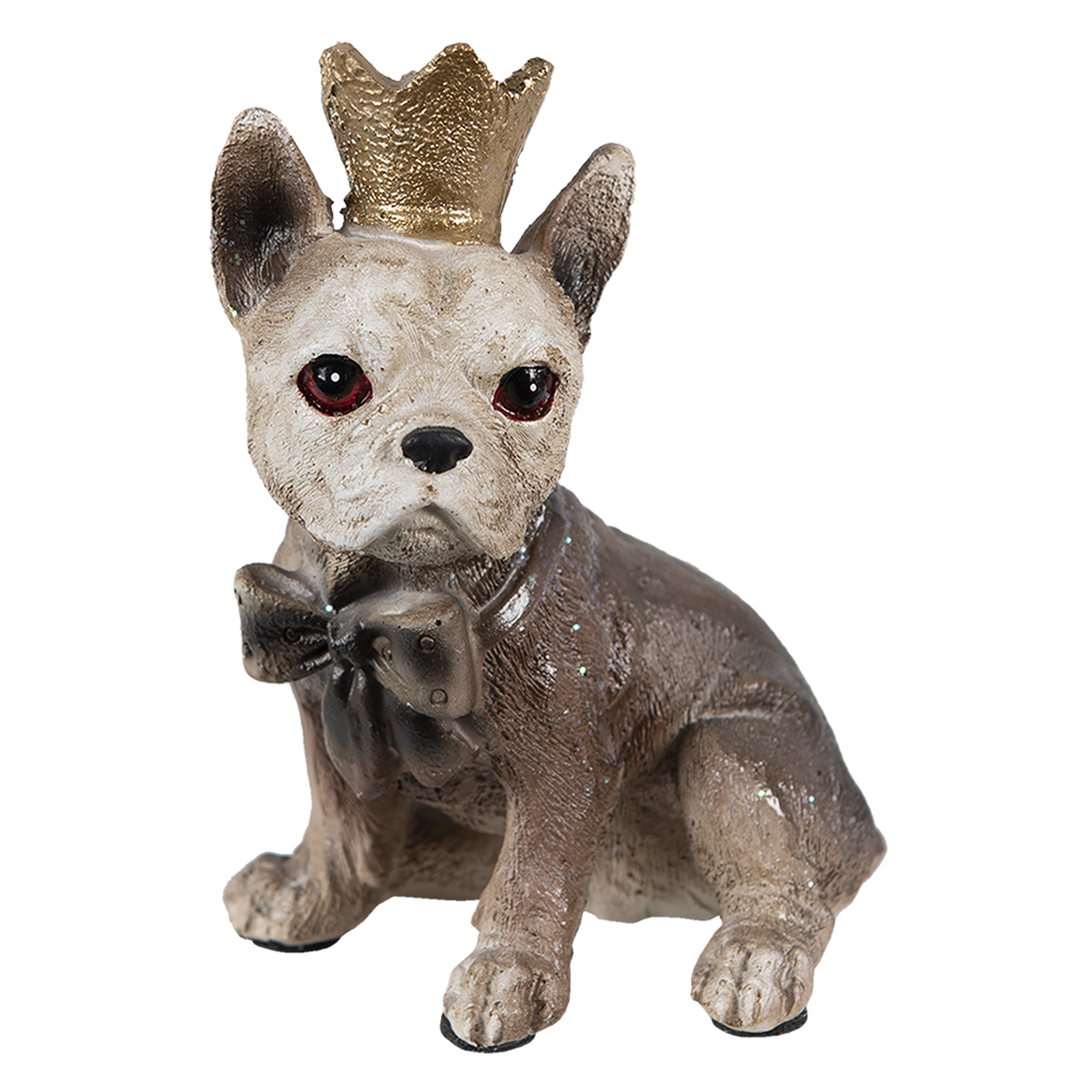 Clayre & Eef   | Decoratie Beeld Hond Bruin 7x6x11 cm | 6PR3515