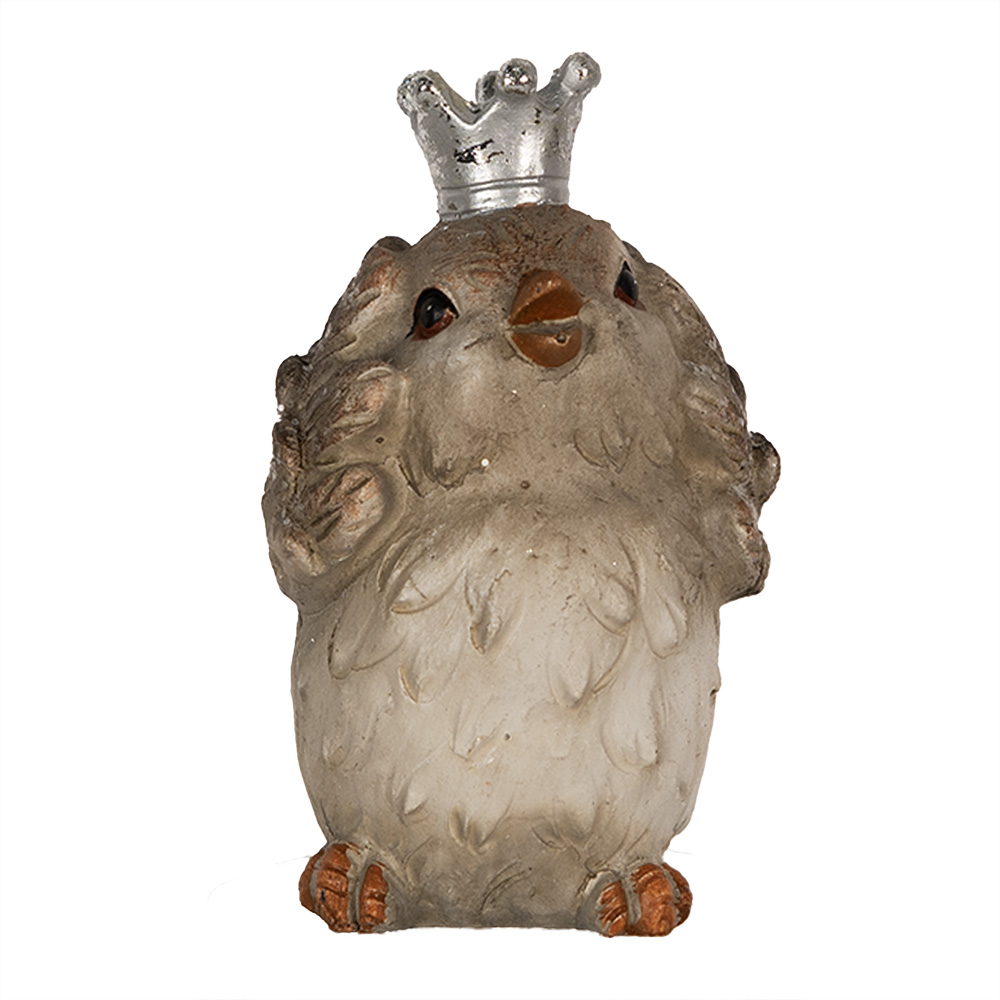 Clayre & Eef   | Decoratie beeld Vogel Beige 7x5x8 cm | 6PR3995