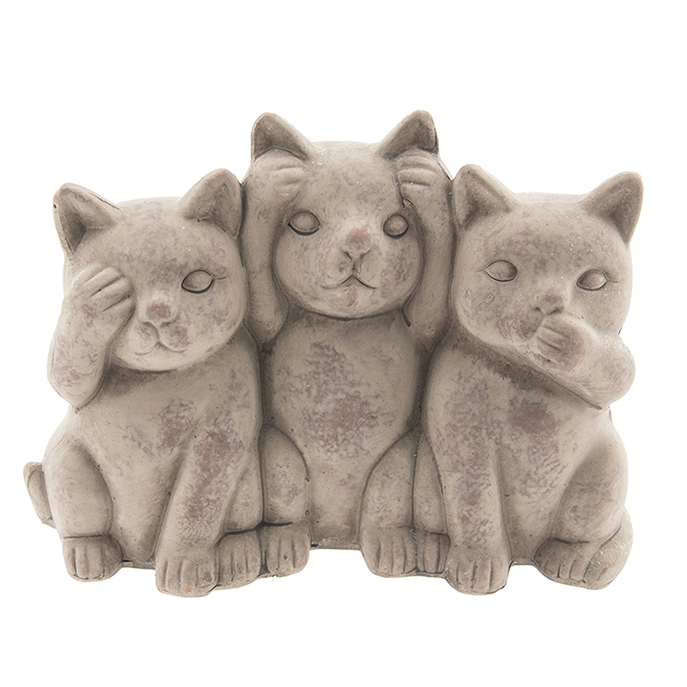 Clayre & Eef   | Decoratie Kat Grijs 22x10x16 cm | 6TE0193