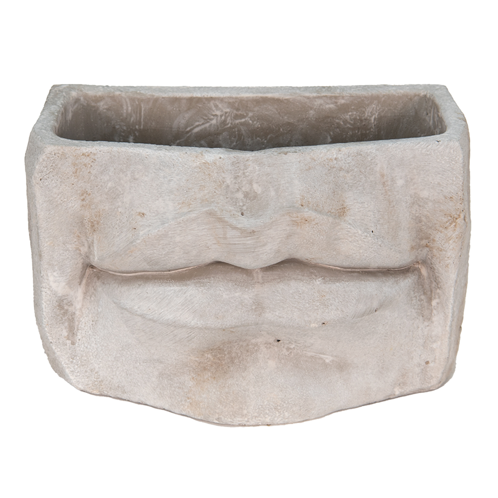 Clayre & Eef   | Bloempot Binnen Mond Grijs 21x13x14 cm | 6TE0389S