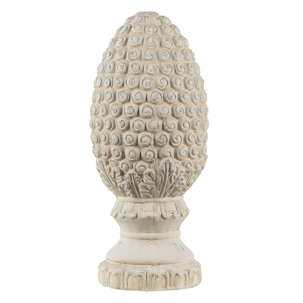 Clayre & Eef   | Decoratie Beeld Dennenappel Beige ø 13x31 cm | 6TE0393M