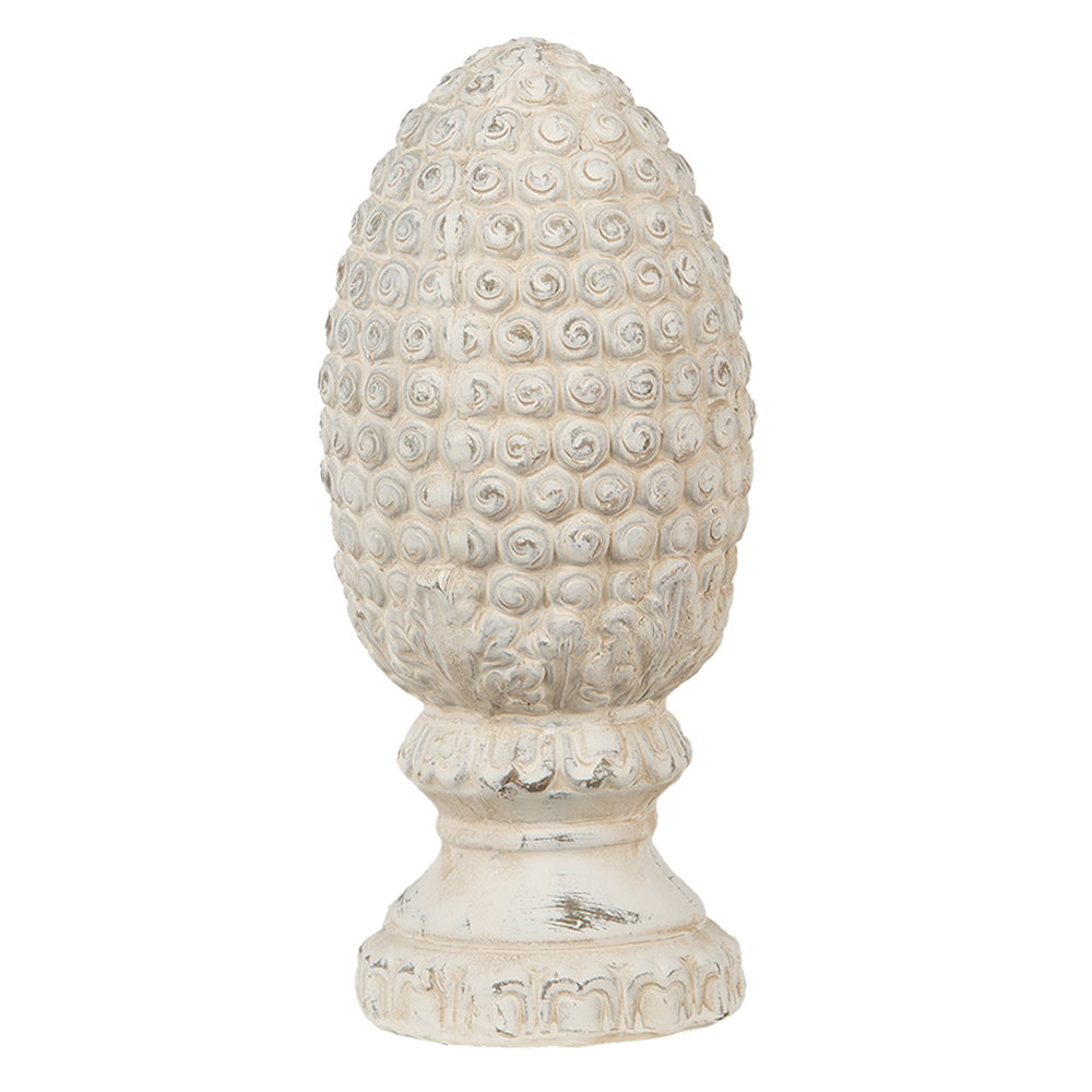 Clayre & Eef   | Decoratie Beeld Dennenappel Beige ø 10x23 cm | 6TE0393S