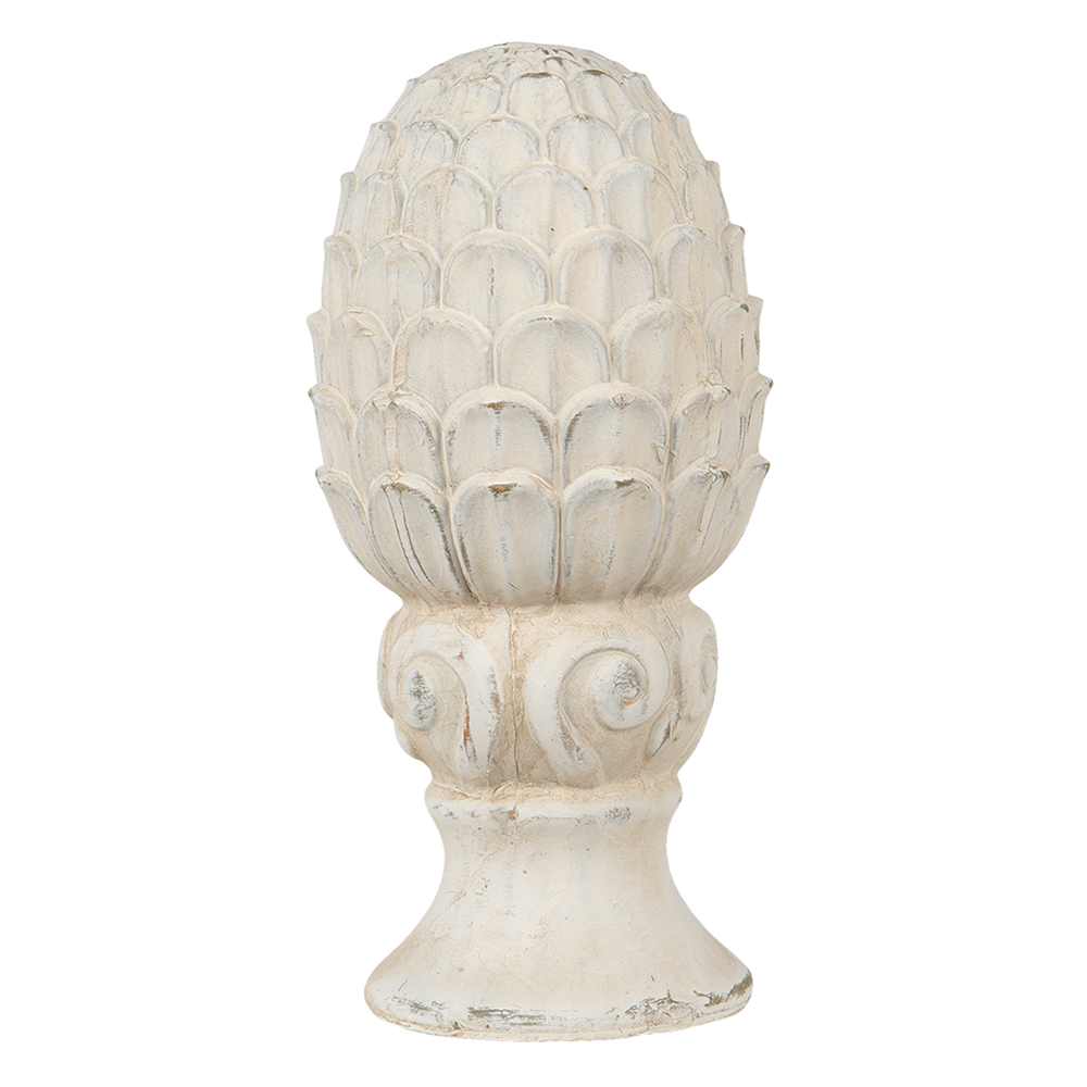 Clayre & Eef   | Decoratie Beeld Dennenappel Beige ø 14x29 cm | 6TE0396