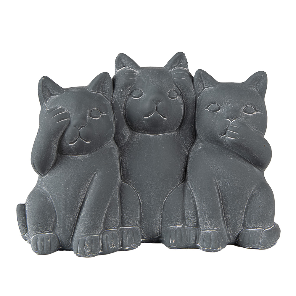 Clayre & Eef   | Decoratie Kat Grijs 22x10x16 cm | 6TE0475