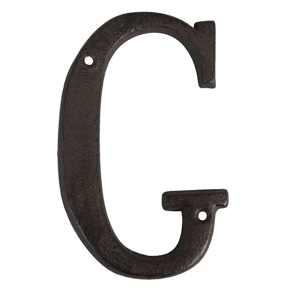 Clayre & Eef   | IJzeren Letter G Bruin 8x1x13 cm | 6Y0840-G