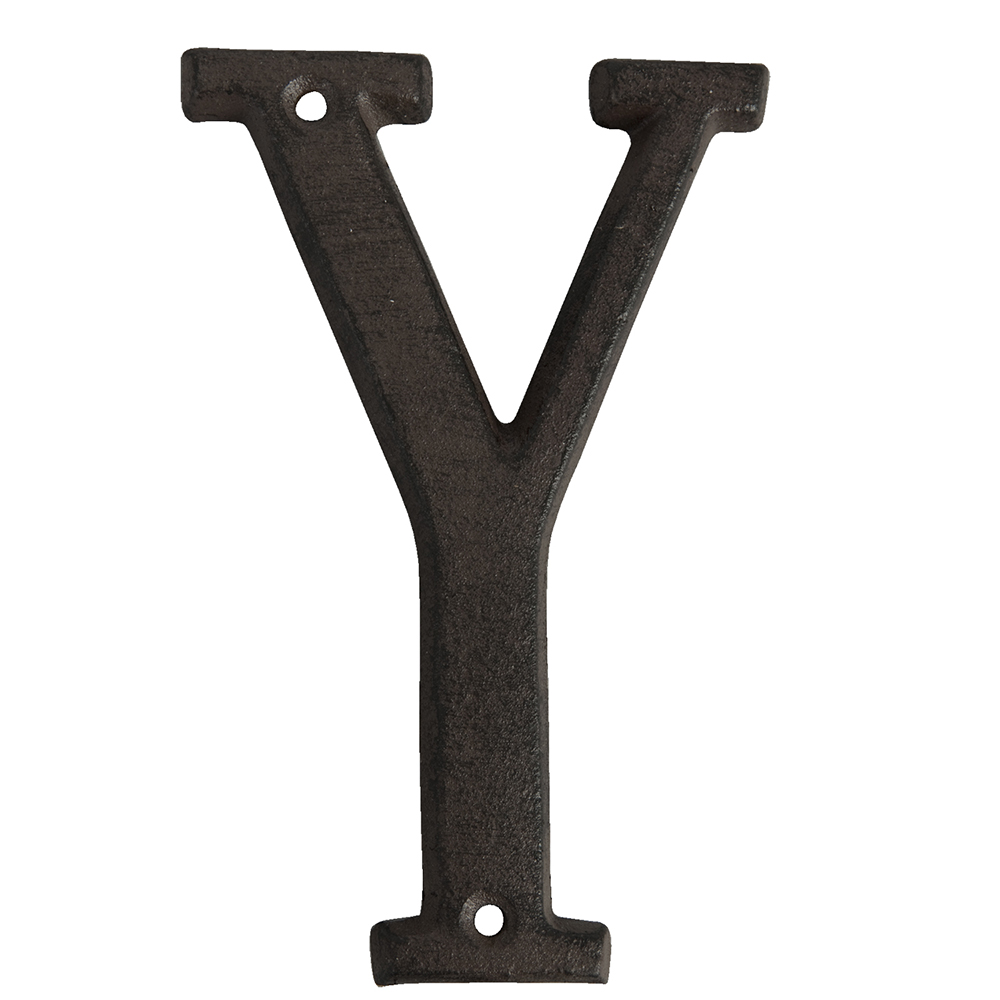 Clayre & Eef   | IJzeren Letter Y Bruin 8x1x13 cm | 6Y0840-Y