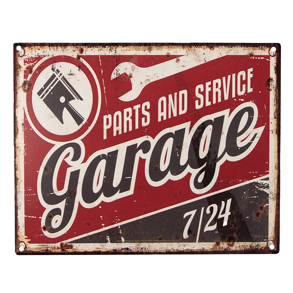 Clayre & Eef   | Tekstbord Rood 25x1x20 cm | 6Y5201