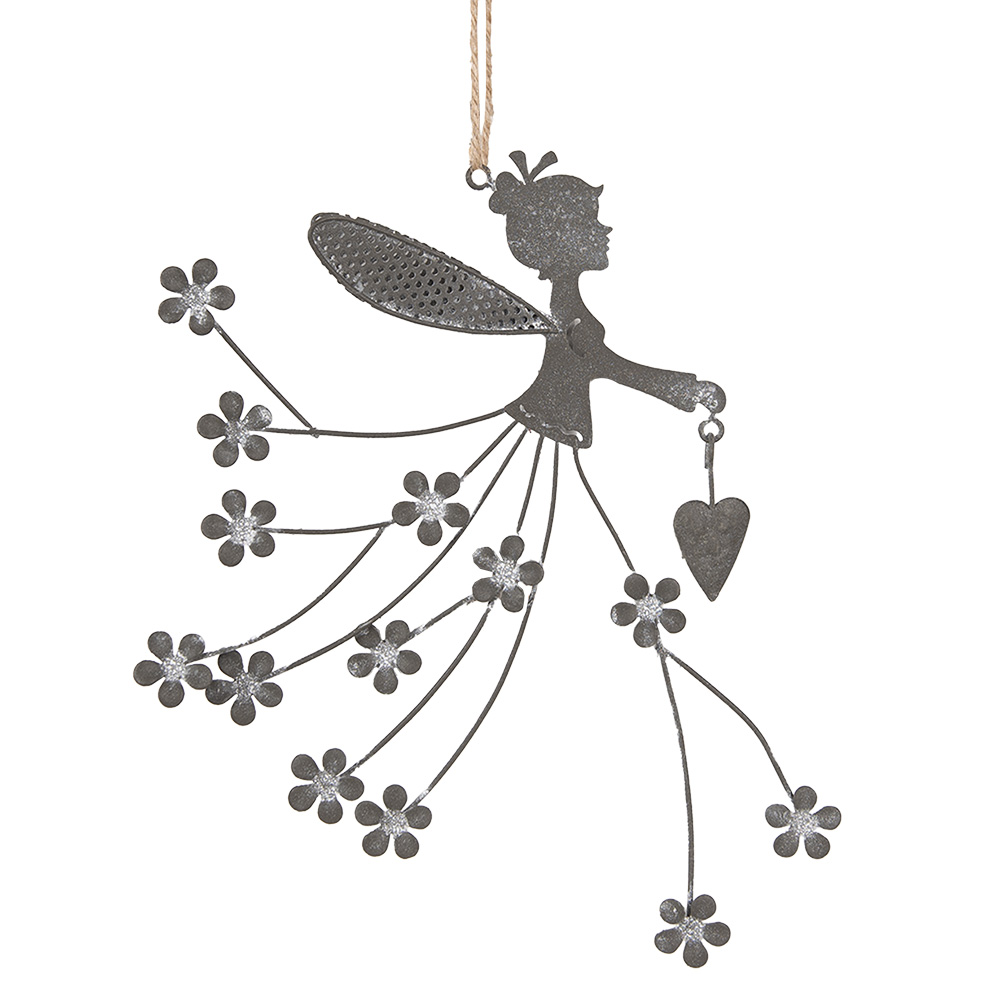 Clayre & Eef   | Decoratie hanger kind Grijs 20x17 cm | 6Y5573