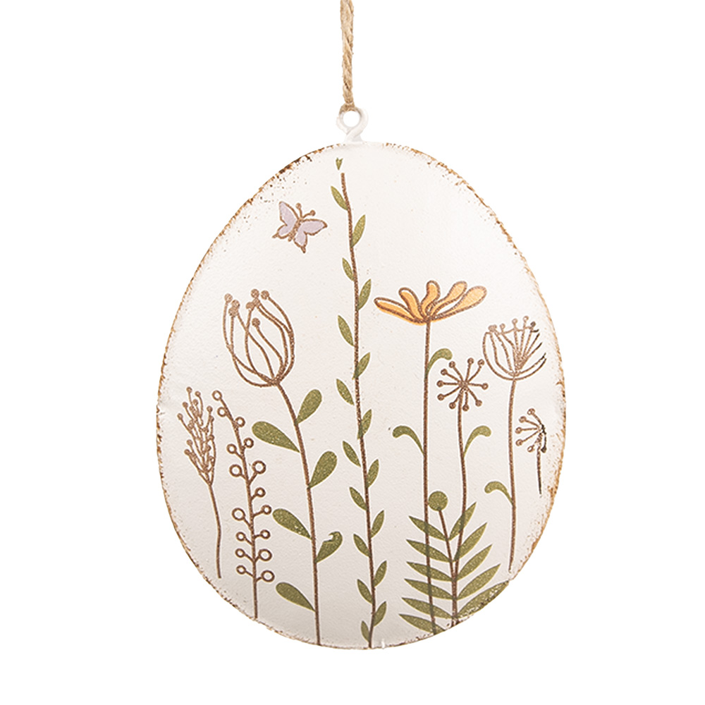 Clayre & Eef   | Decoratie Hanger ei Beige 10x2x8 cm | 6Y5582