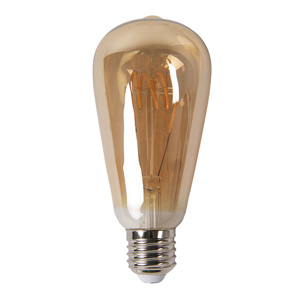 Clayre & Eef   | LED Lamp Bruin ø 6x14 cm E27/3W | LP100