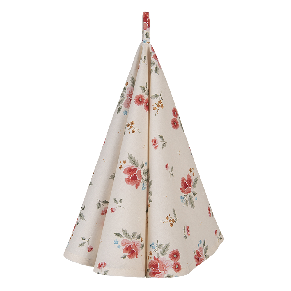 Clayre & Eef   | Theedoek Beige, Groen, Rood ø 80 cm | LRC48