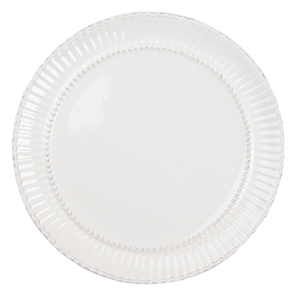 Clayre & Eef   | Servies Dinerbord Wit ø 27x2 cm | PLFP