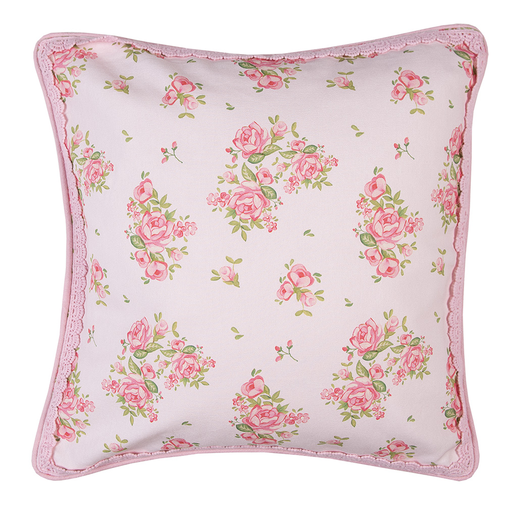 Clayre & Eef   | Kussenhoes Roze 40x40 cm | SWR21