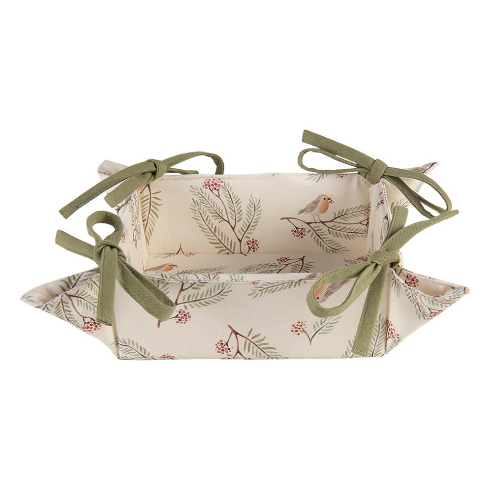 Clayre & Eef   | Broodmand Beige, Groen, Rood 35x35x8 cm | VGP47