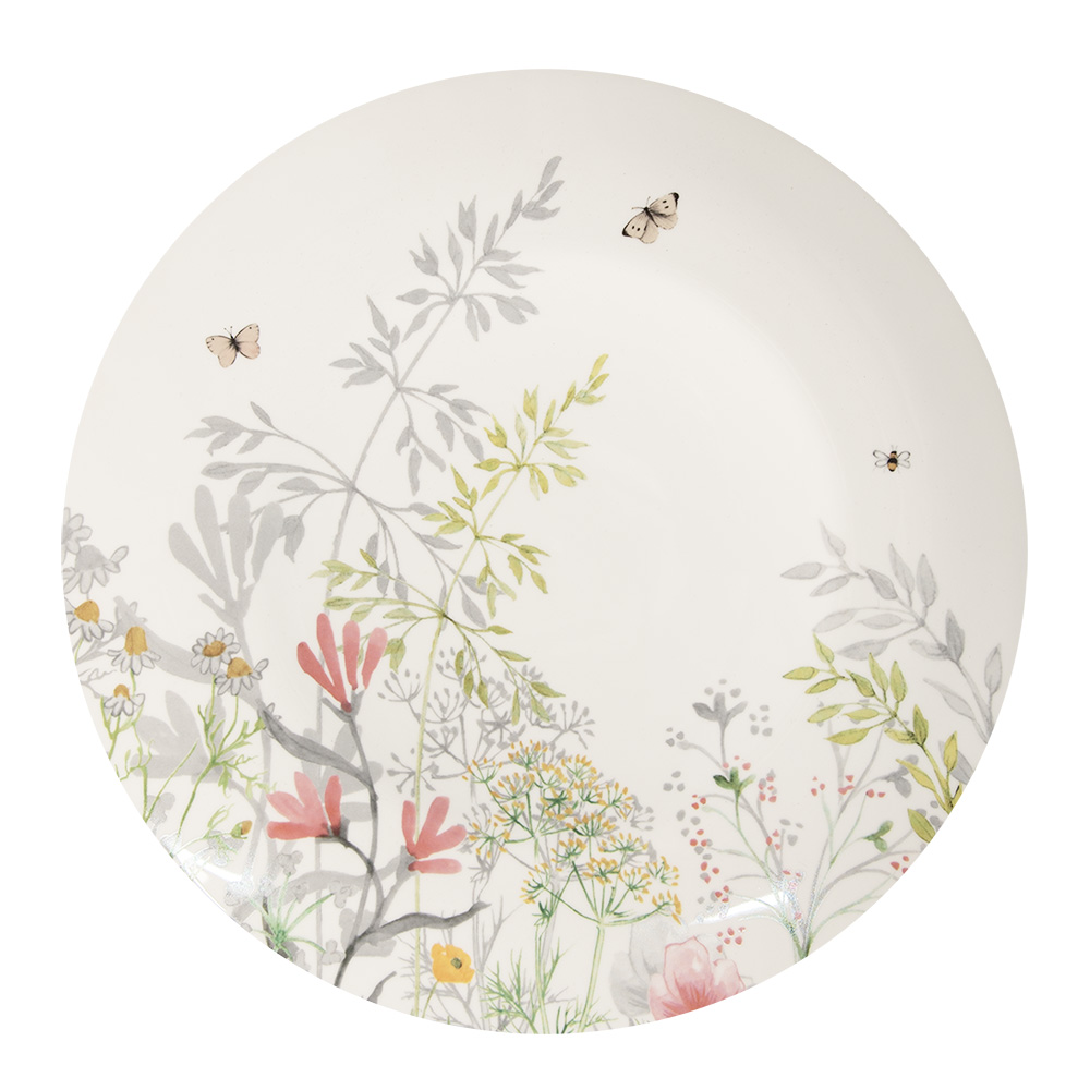 Clayre & Eef   | Servies Dinerbord Wit ø 26x2 cm | WFFFP