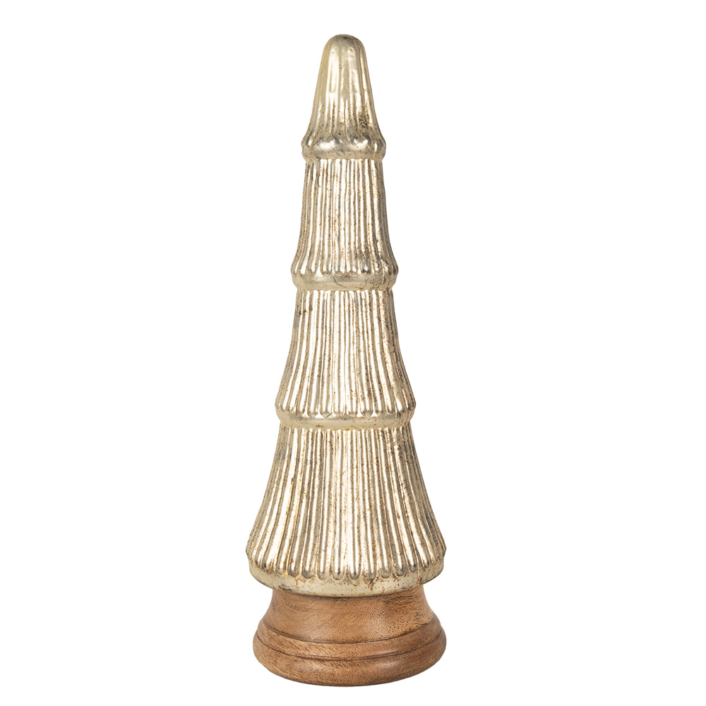 Clayre & Eef   | Kerstdecoratie Kerstboom Goudkleurig ø 15x45 cm | 65394