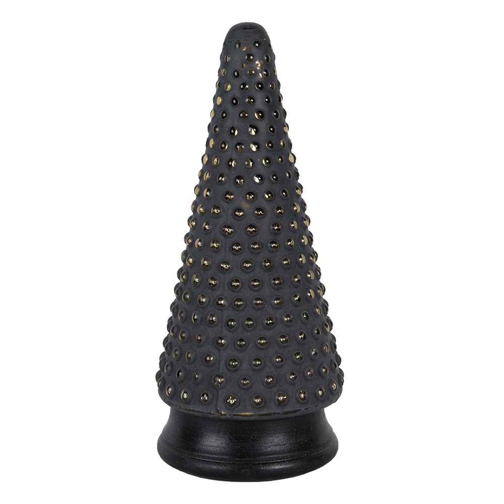 Clayre & Eef   | Kerstdecoratie Kerstboom Goudkleurig Grijs ø 14x31 cm | 65384