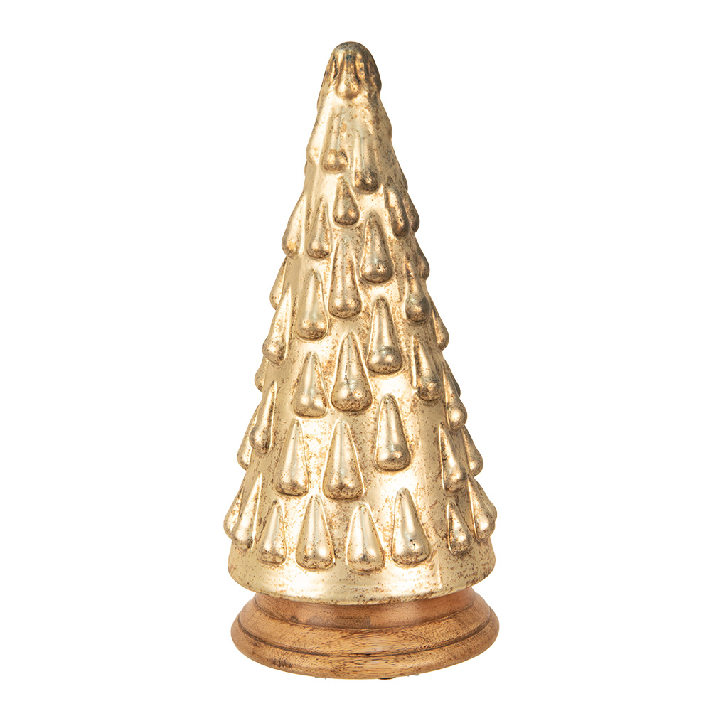 Clayre & Eef   | Kerstdecoratie Kerstboom Goudkleurig ø 15x32 cm | 65390