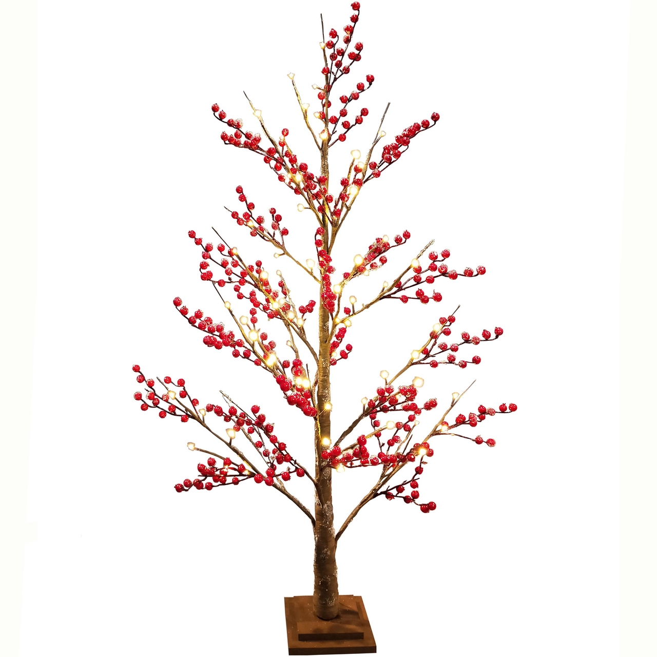 Dekoratief | Decoratieboom 'Red Berry', 72 LED, 120cm | A245002