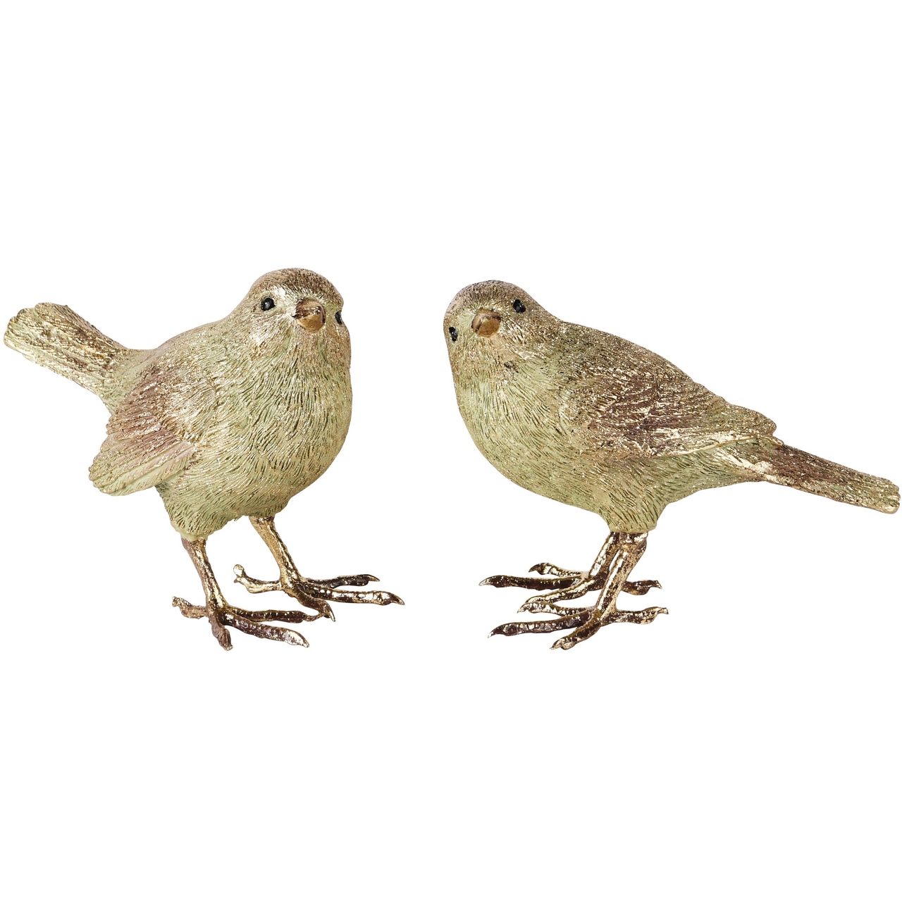 Dekoratief | Vogeltje 'Patrick', groen, resina, 12x7x10cm, set van 2 stuks | A245200