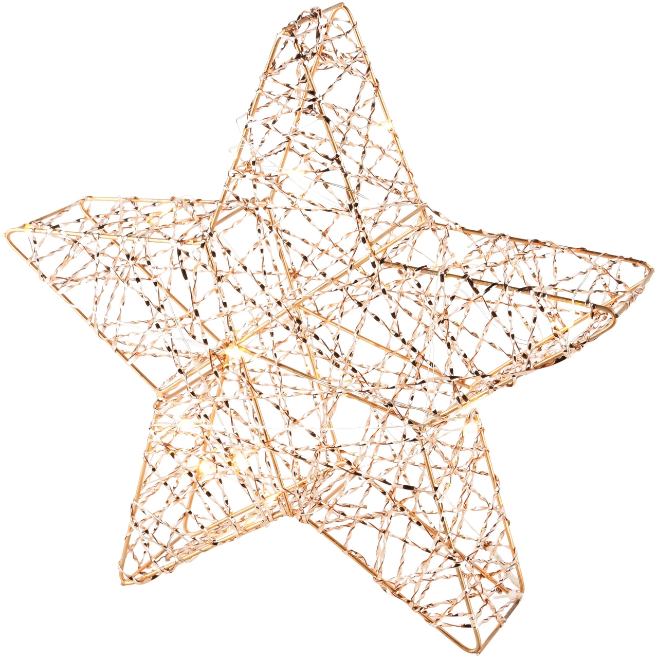 Dekoratief | Deco ster m/draadjes, goud, LED, 30x30x10cm | A245868