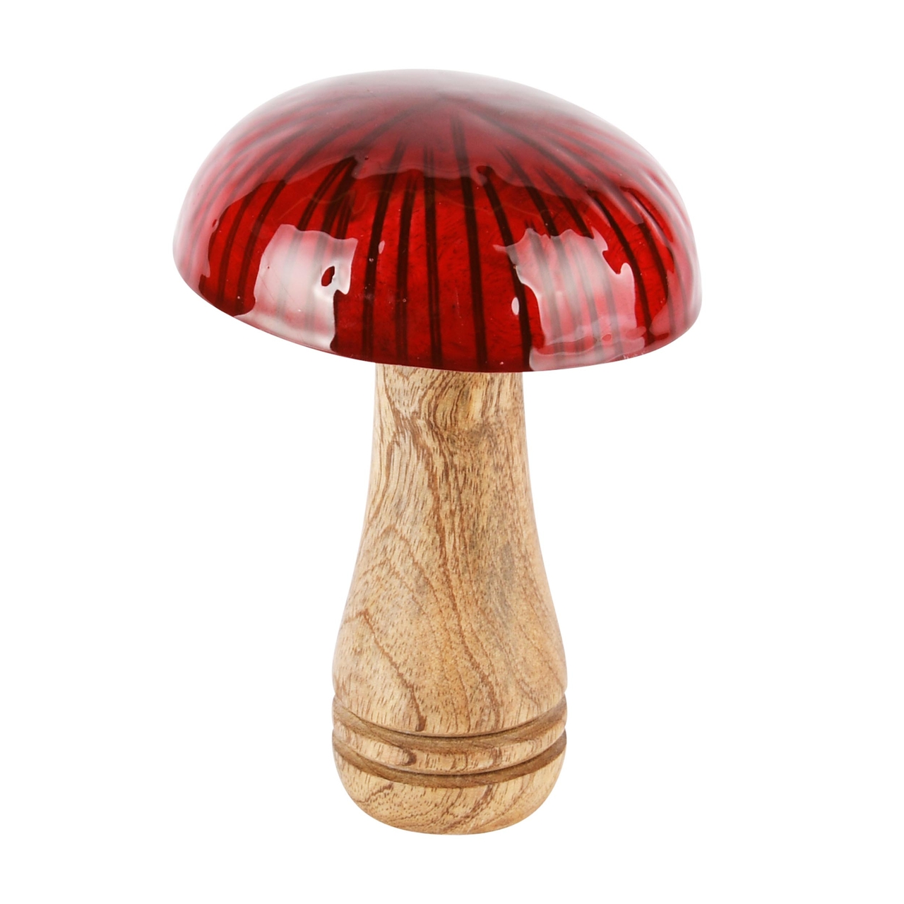 Dekoratief | Paddenstoel 'Ruby Red', hout/enamel, 10x10x14cm | A248108