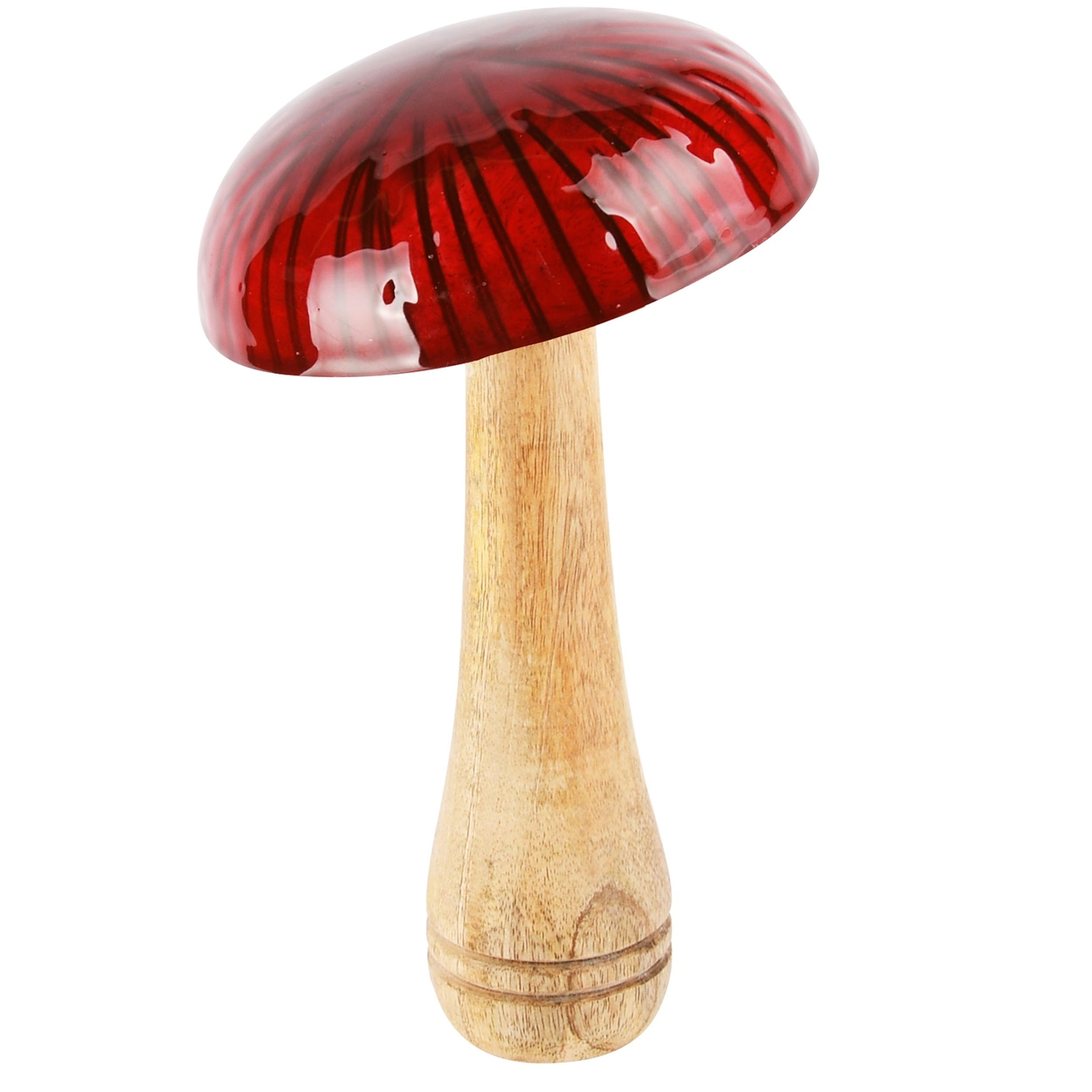 Dekoratief | Paddenstoel 'Ruby Red', hout/enamel, 14x14x25cm | A248109