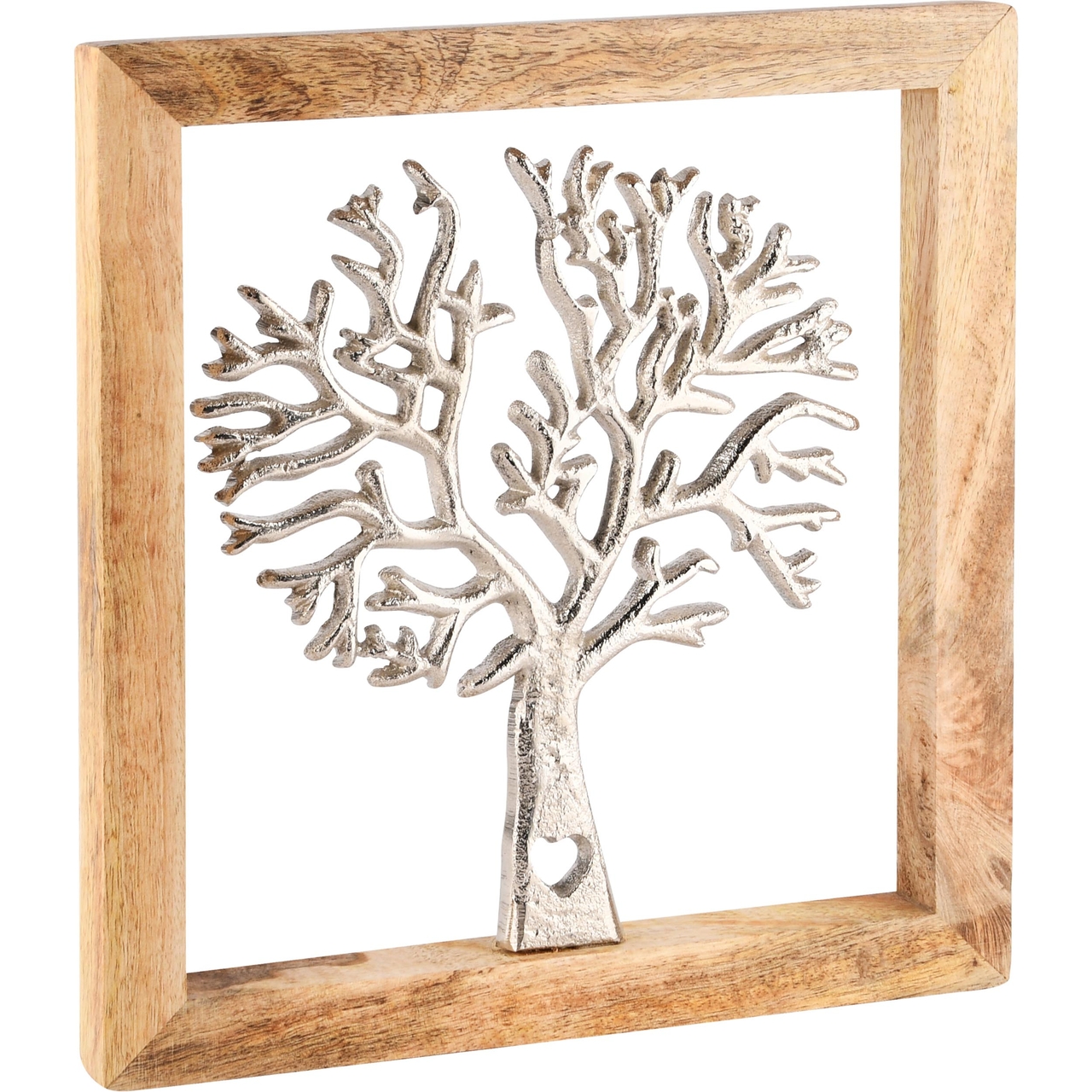 Dekoratief | Wanddeco frame 'Tree of Life', zilver, hout/aluminium, 21x6x27cm | A248118