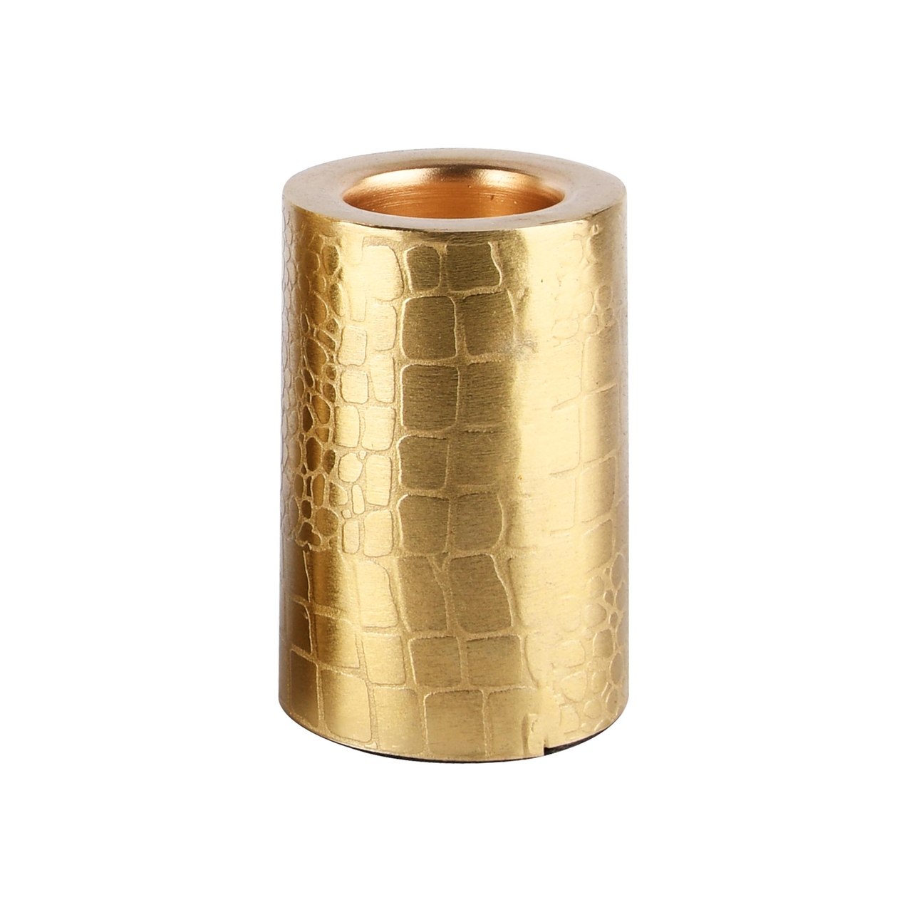 Dekoratief | Theelichthouder 'Gold Tube', metaal, 7x7x10cm | A248284