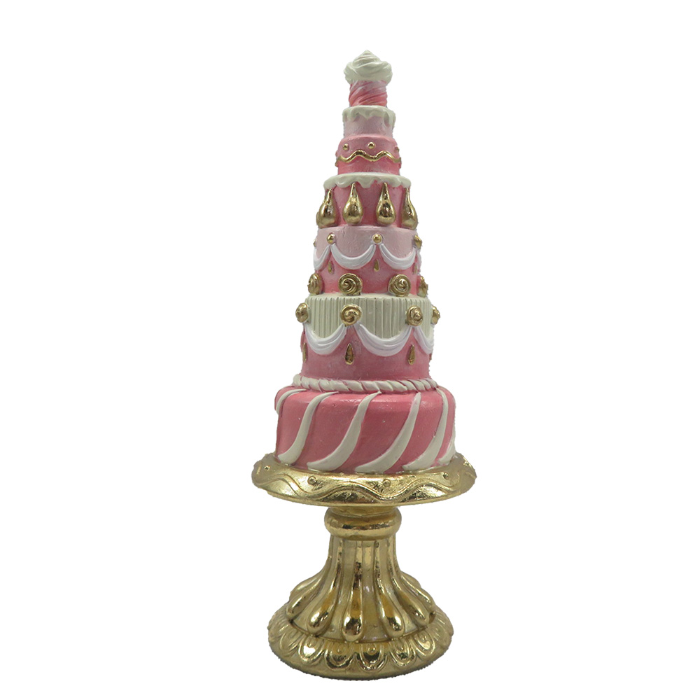 Clayre & Eef   | Decoratie taart Roze ø 8x 21 cm | 6PR4220