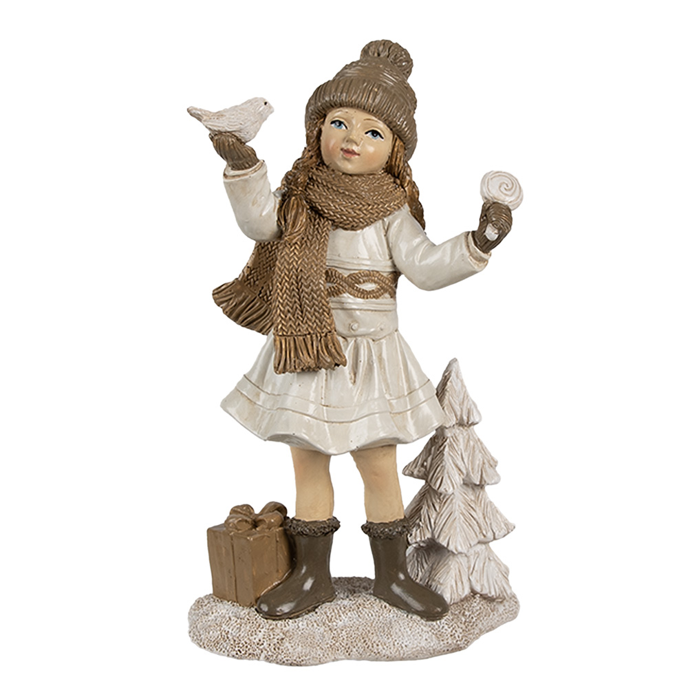 Clayre & Eef   | Kerstdecoratie Kind Beige 9x6x16 cm | 6PR4162