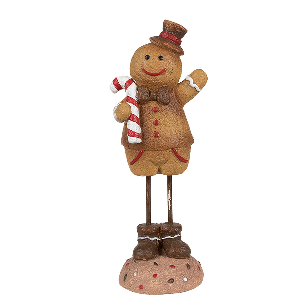 Clayre & Eef   | Decoratie peperkoekpop Bruin 7x7x18 cm | 6PR4272